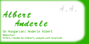 albert anderle business card